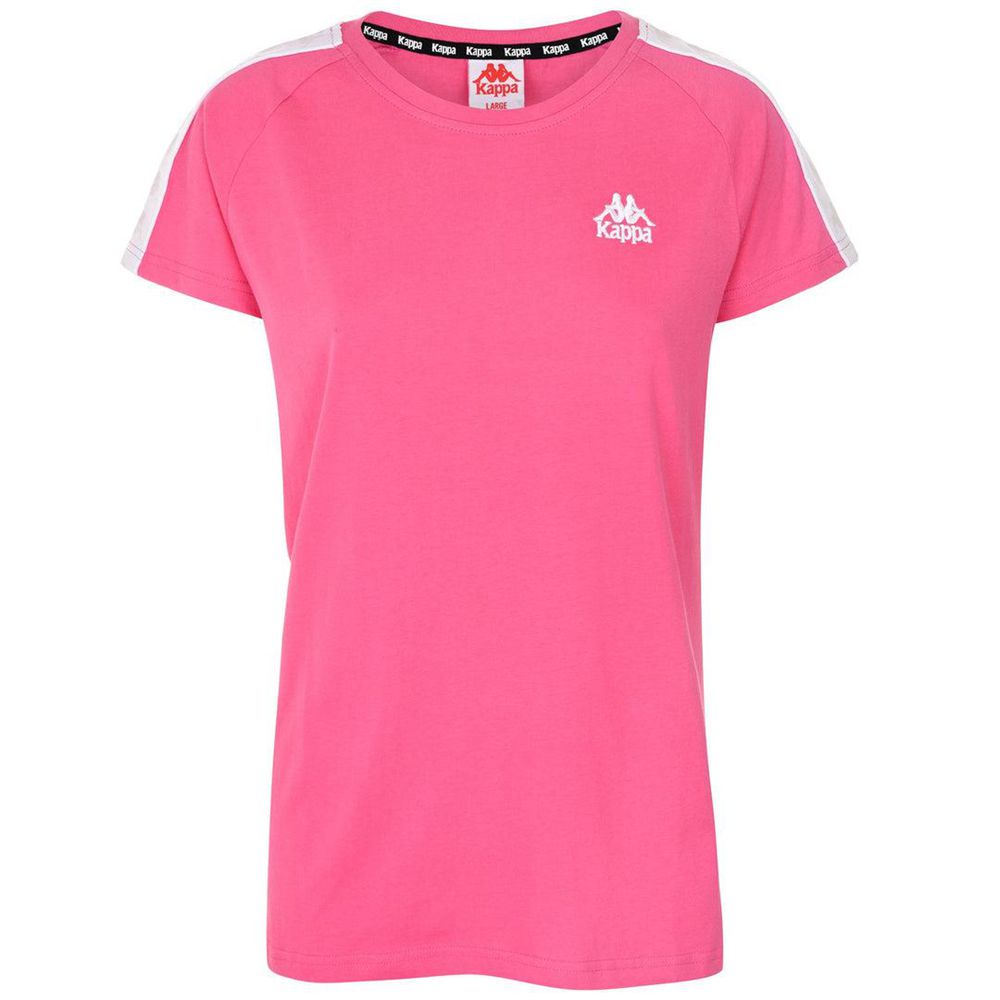 Women Kappa 222 Banda Apan T-Shirt Pink | 459836-UIS