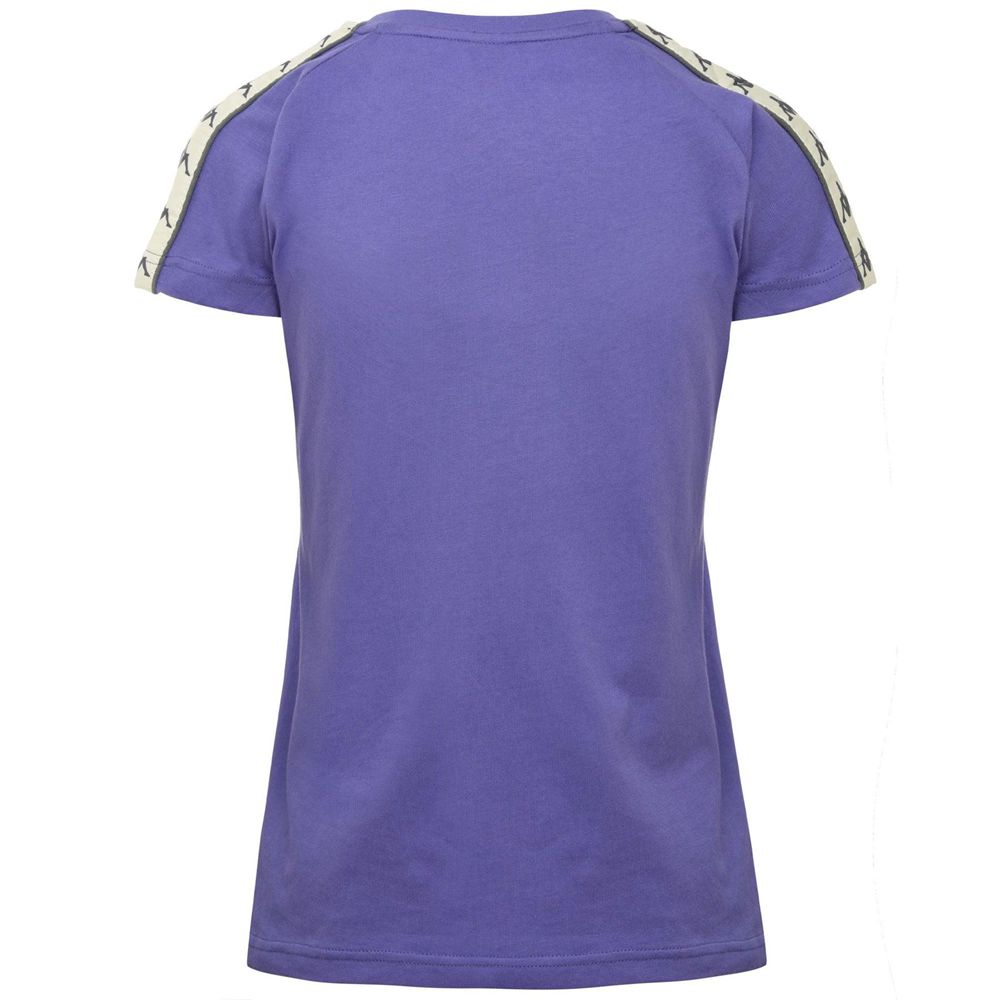 Women Kappa 222 Banda Apan T-Shirt Purple | 683042-FLZ