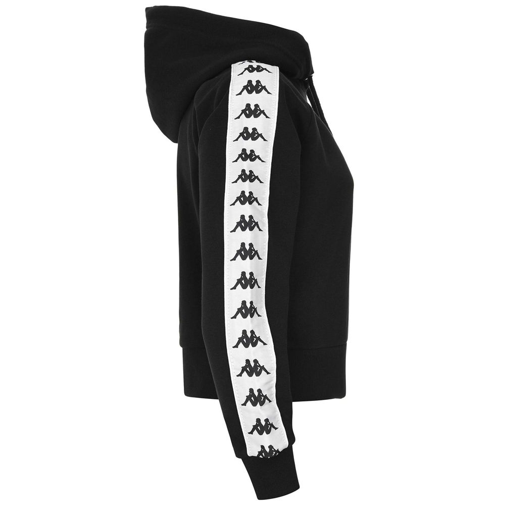 Women Kappa 222 Banda Fanas Hoodie Black | 924731-PYB