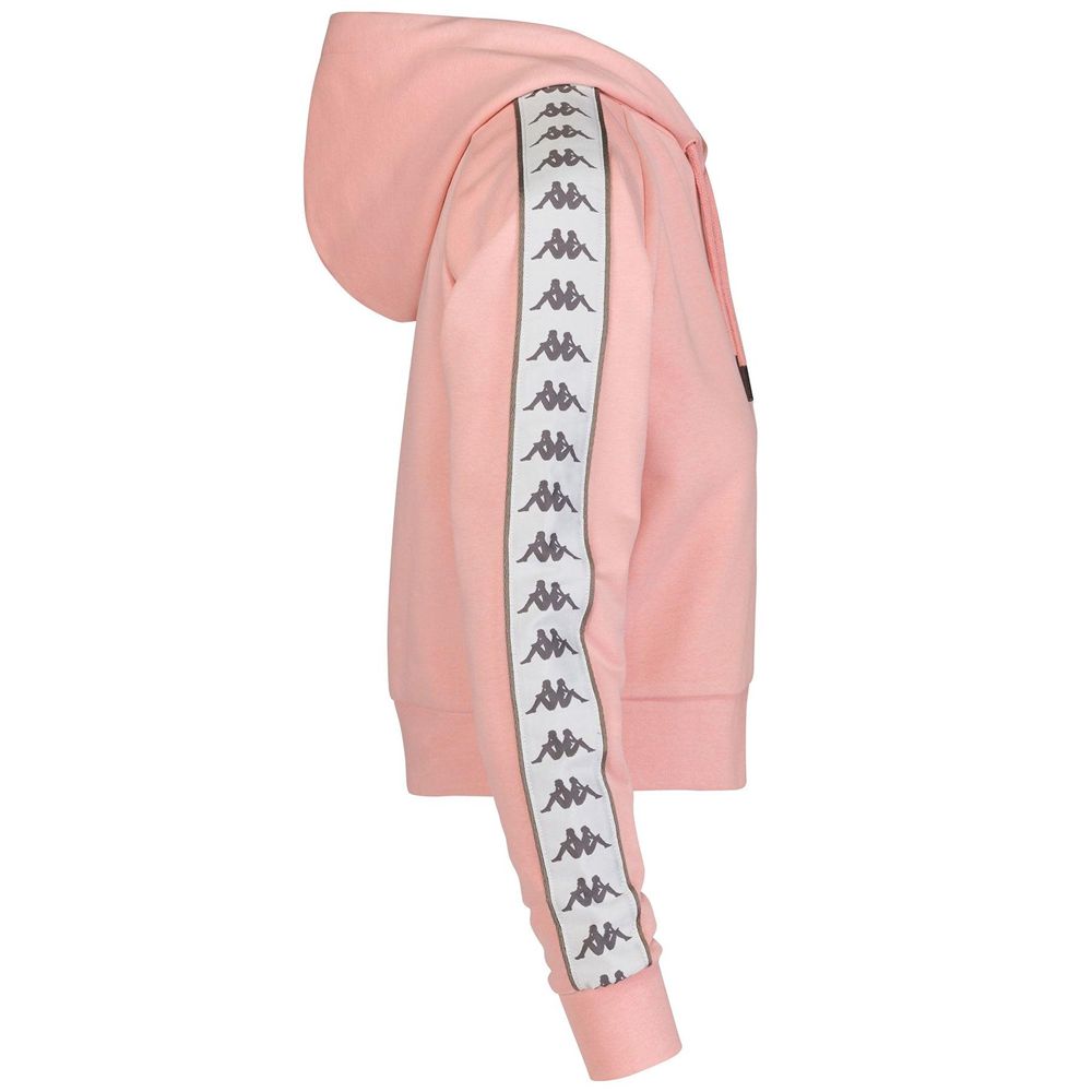 Women Kappa 222 Banda Fanas Hoodie Pink | 168394-DHC