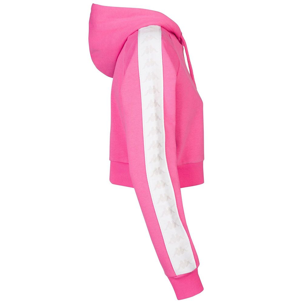 Women Kappa 222 Banda Fanas Hoodie Pink | 524803-YAB