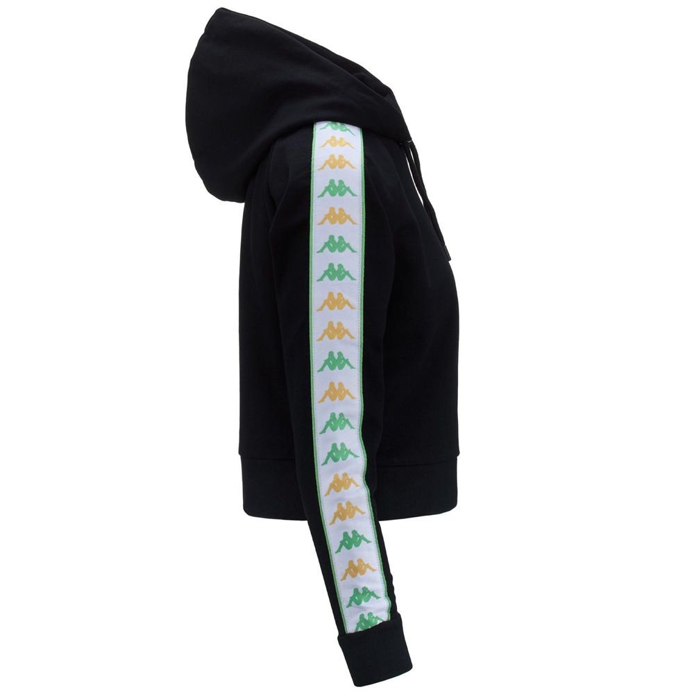 Women Kappa 222 Banda Fanasi Hoodie Black | 694510-LQP