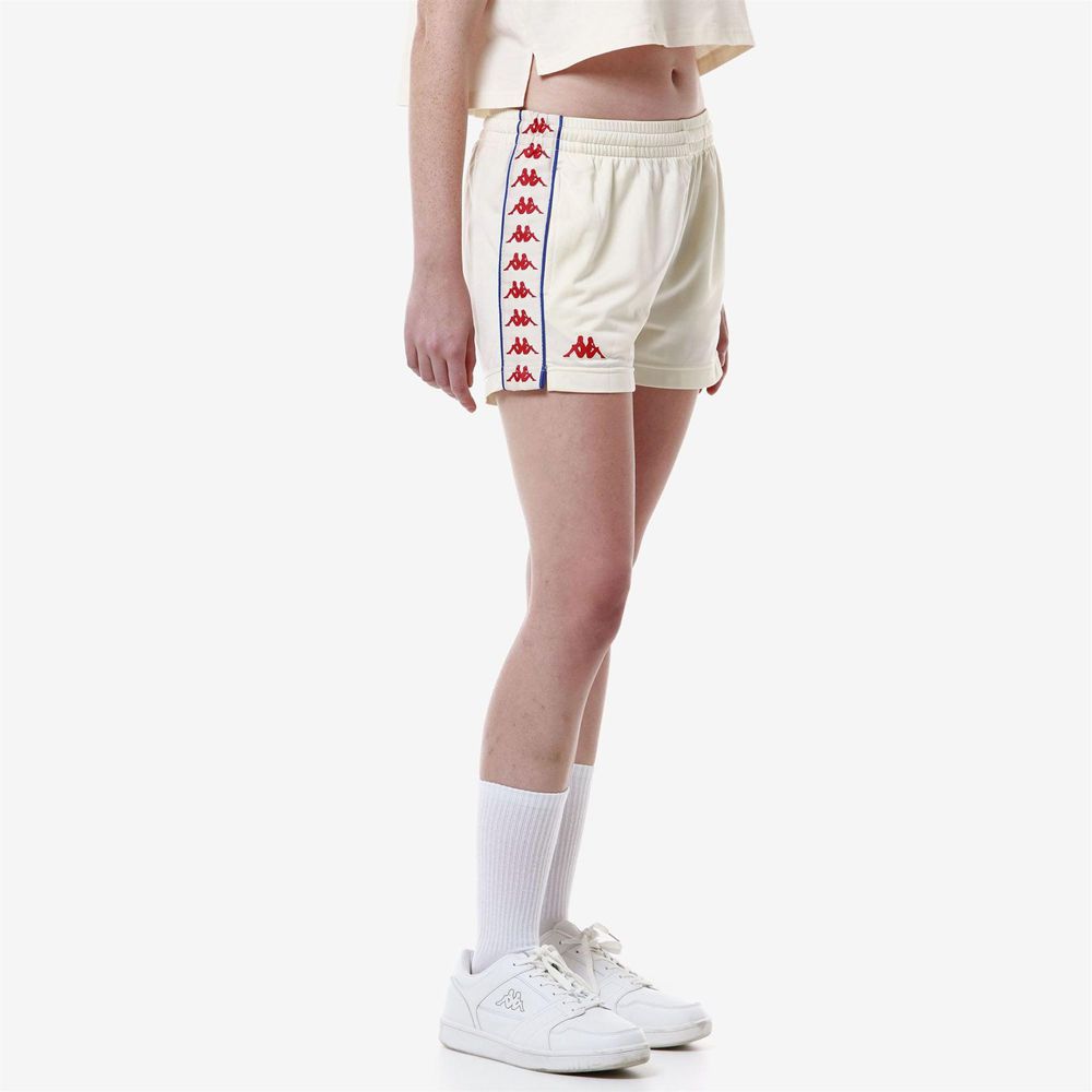 Women Kappa 222 Banda Ladytread Shorts White | 138064-LPT