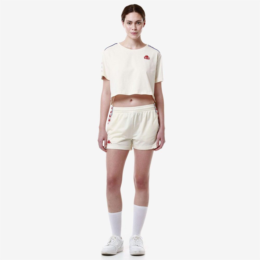 Women Kappa 222 Banda Ladytread Shorts White | 138064-LPT