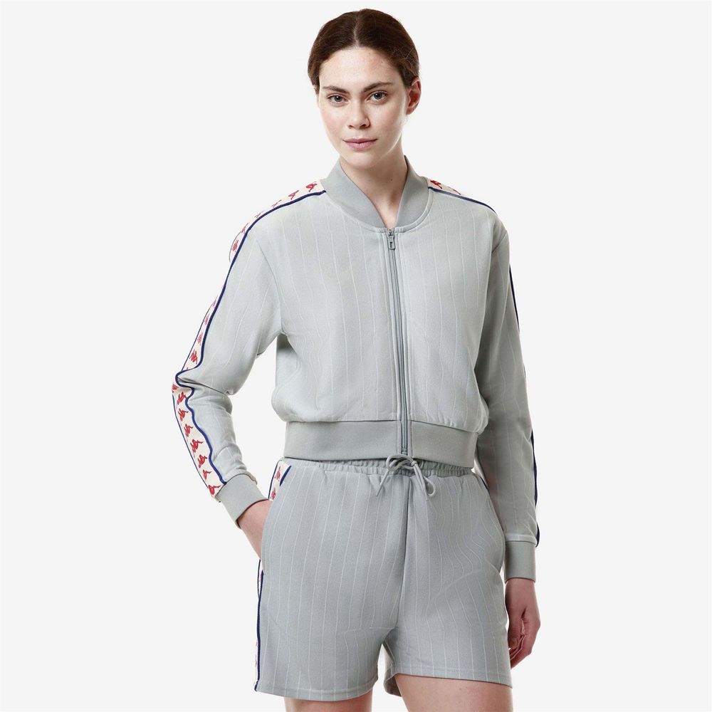 Women Kappa 222 Banda Lena Jacket Grey | 745096-PHG