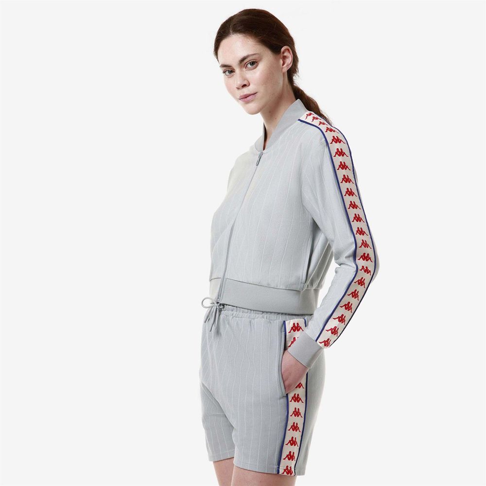 Women Kappa 222 Banda Lena Jacket Grey | 745096-PHG