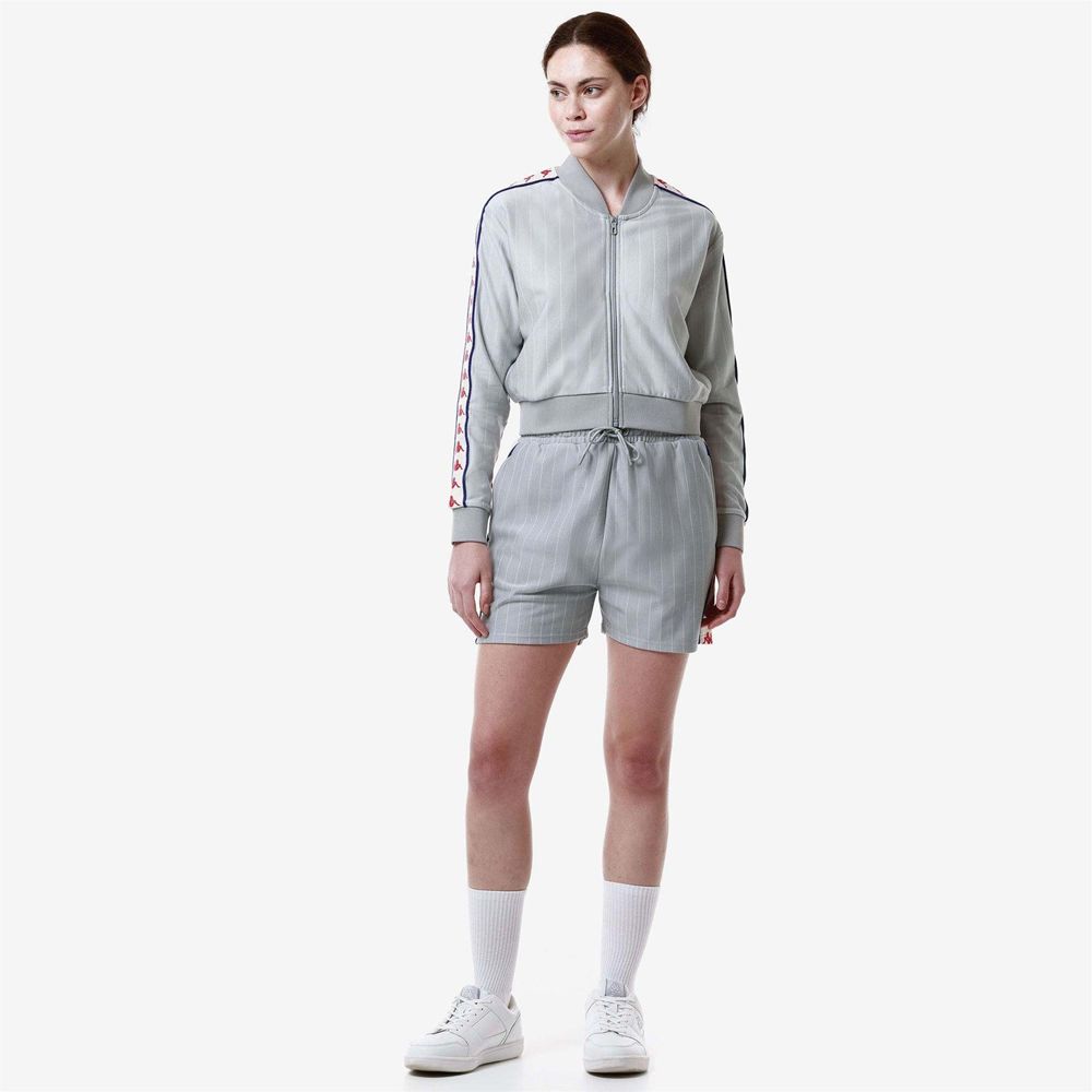 Women Kappa 222 Banda Lena Jacket Grey | 745096-PHG