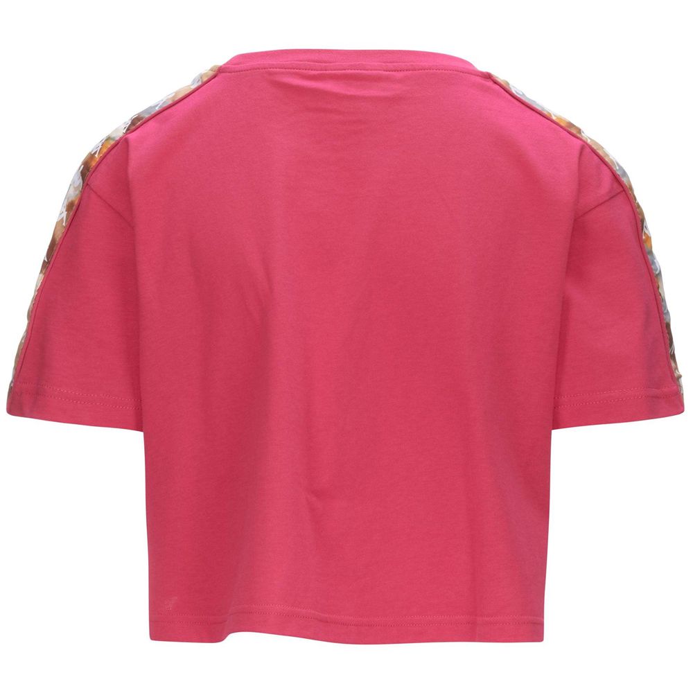 Women Kappa 222 Banda Vapua Graphiktape T-Shirt Pink | 786439-KUY