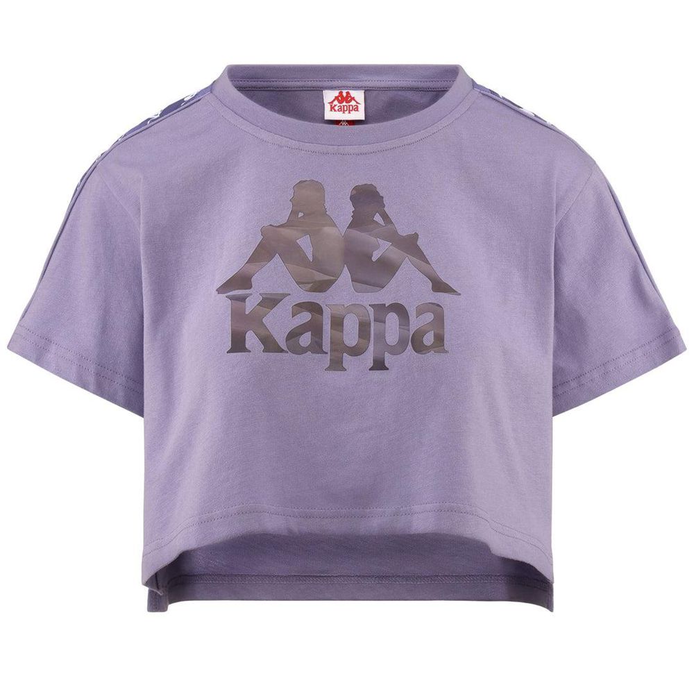 Women Kappa 222 Banda Vapua Graphiktape T-Shirt Purple | 936540-VNG