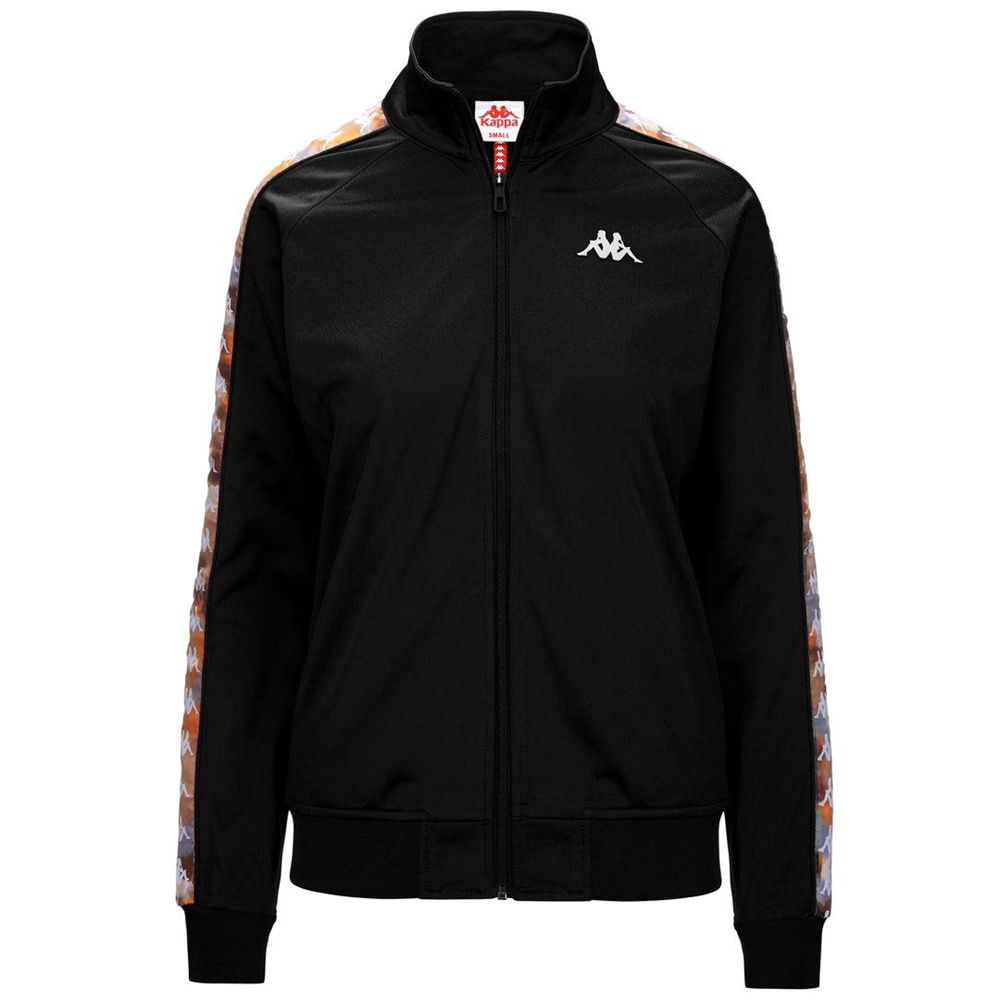 Women Kappa 222 Banda Wanniston Graphiktape Jacket Black | 706259-QJM