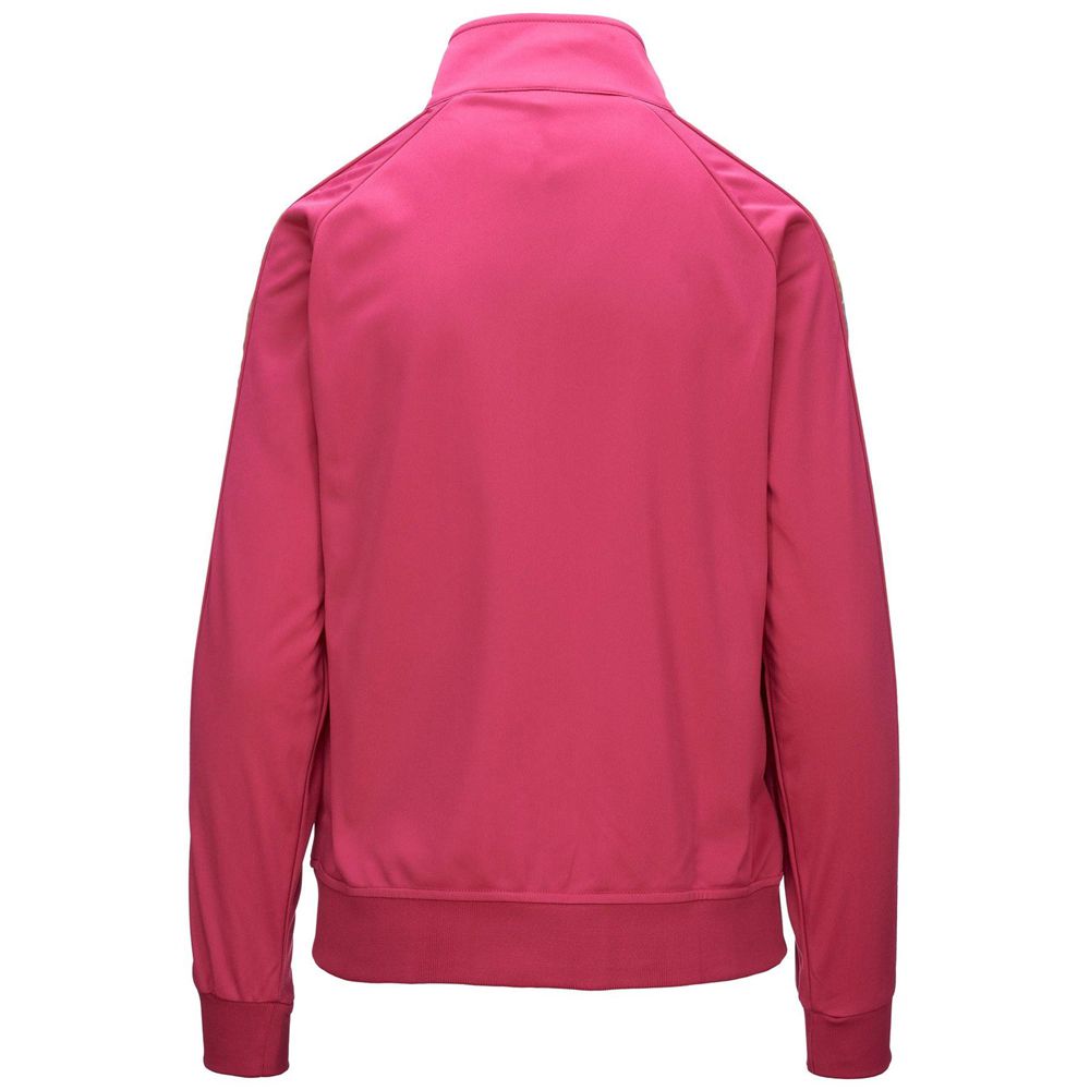 Women Kappa 222 Banda Wanniston Graphiktape Jacket Pink | 690528-HSU