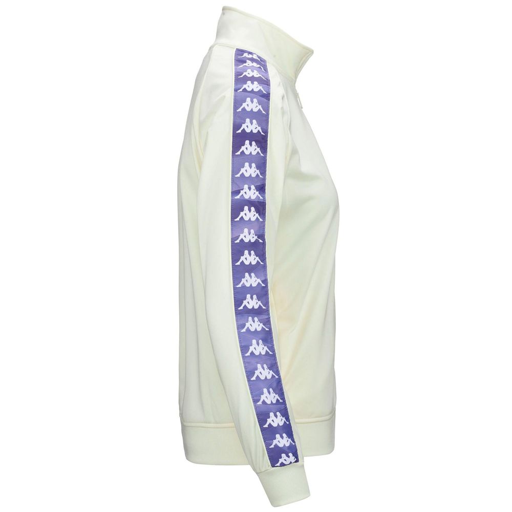 Women Kappa 222 Banda Wanniston Graphiktape Jacket White | 915730-PJU