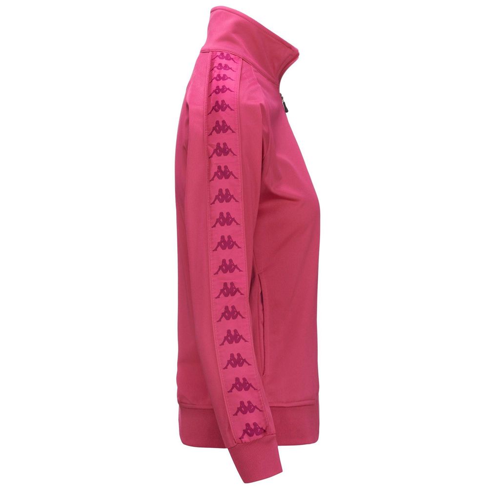 Women Kappa 222 Banda Wanniston Slim Jacket Pink | 416035-VPJ