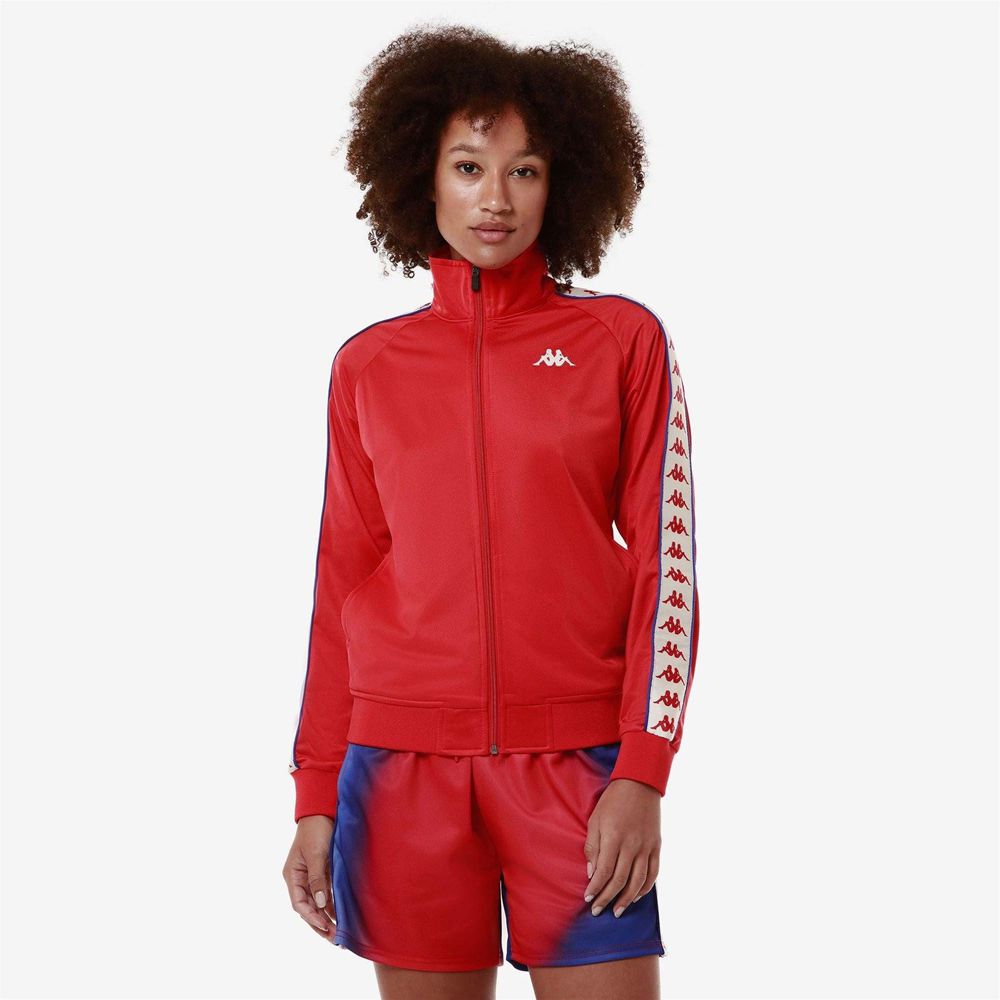 Women Kappa 222 Banda Wanniston Slim Jacket Red | 915748-KCO