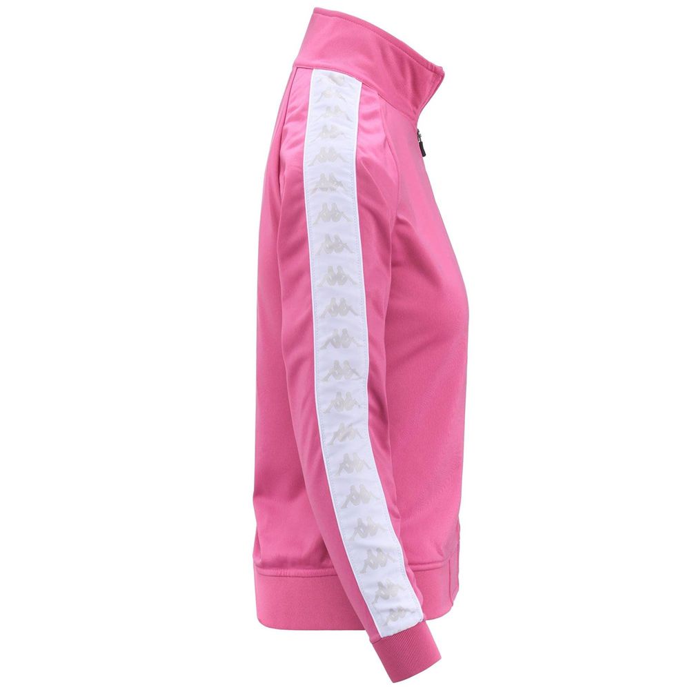 Women Kappa 222 Banda Wanniston Slim Jacket Pink | 596471-DSH