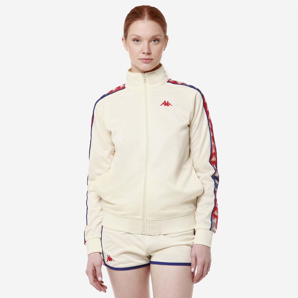 Women Kappa 222 Banda Wannistongt Jacket White | 150839-AZK