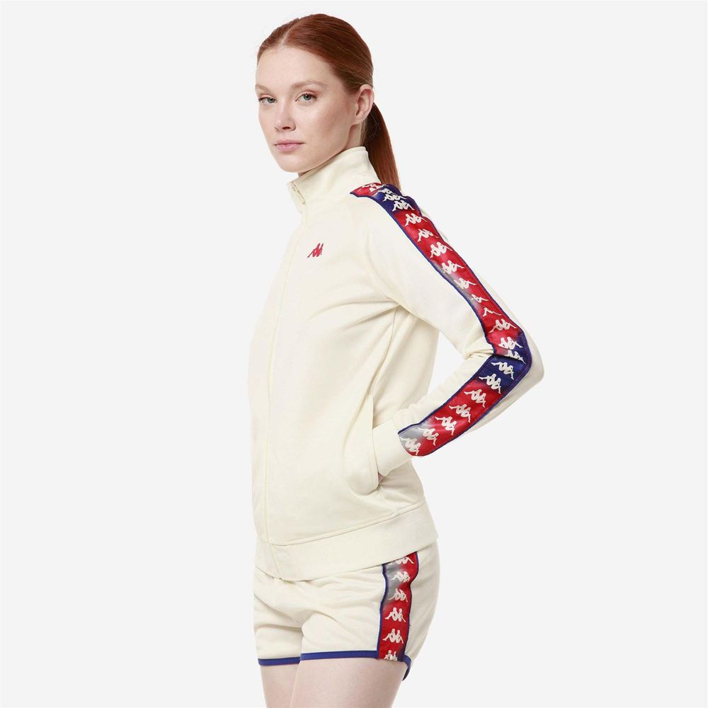 Women Kappa 222 Banda Wannistongt Jacket White | 150839-AZK