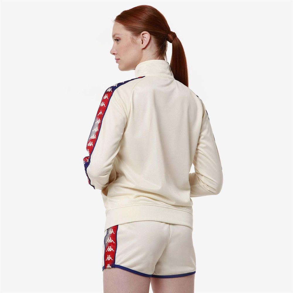 Women Kappa 222 Banda Wannistongt Jacket White | 150839-AZK