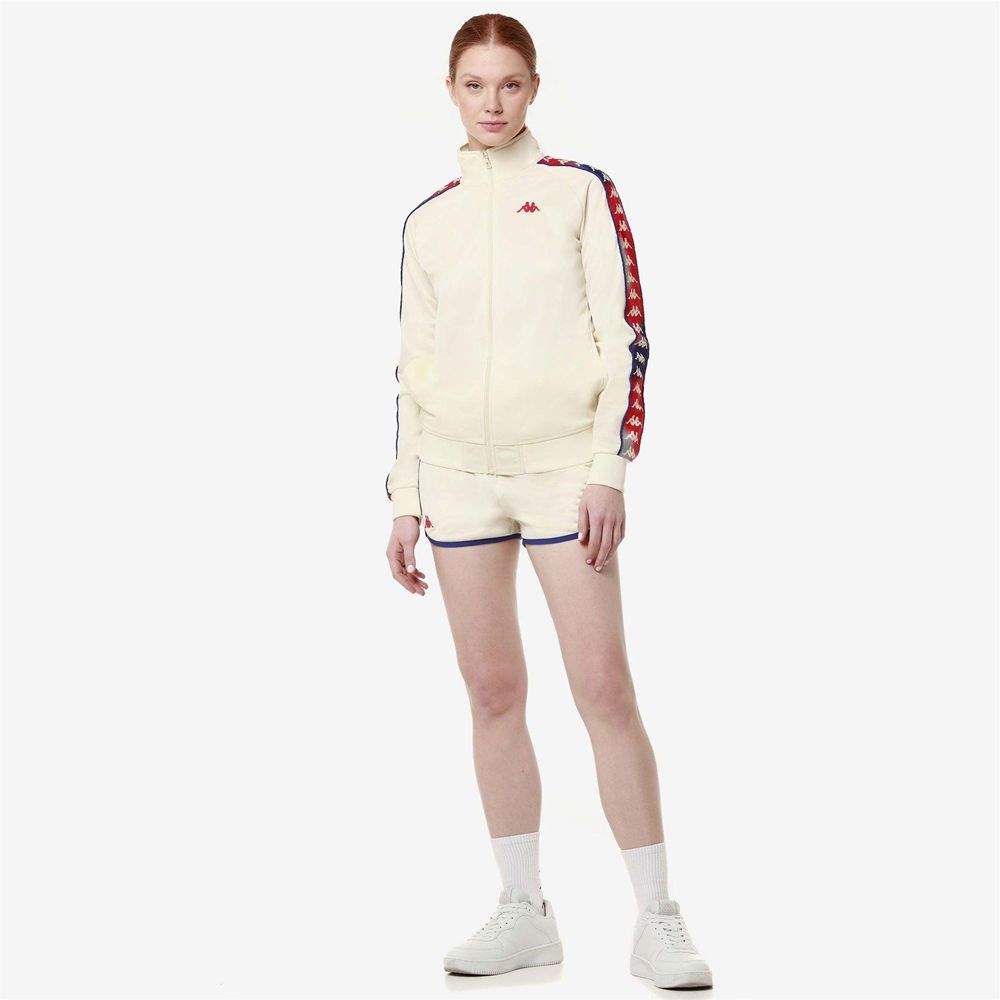 Women Kappa 222 Banda Wannistongt Jacket White | 150839-AZK