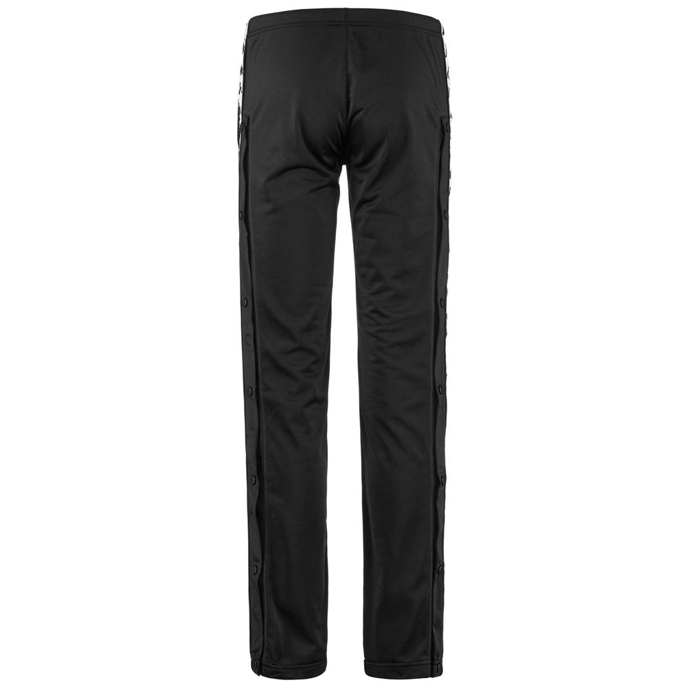 Women Kappa 222 Banda Wastoria Snaps Slim Pants Black | 190573-FUX