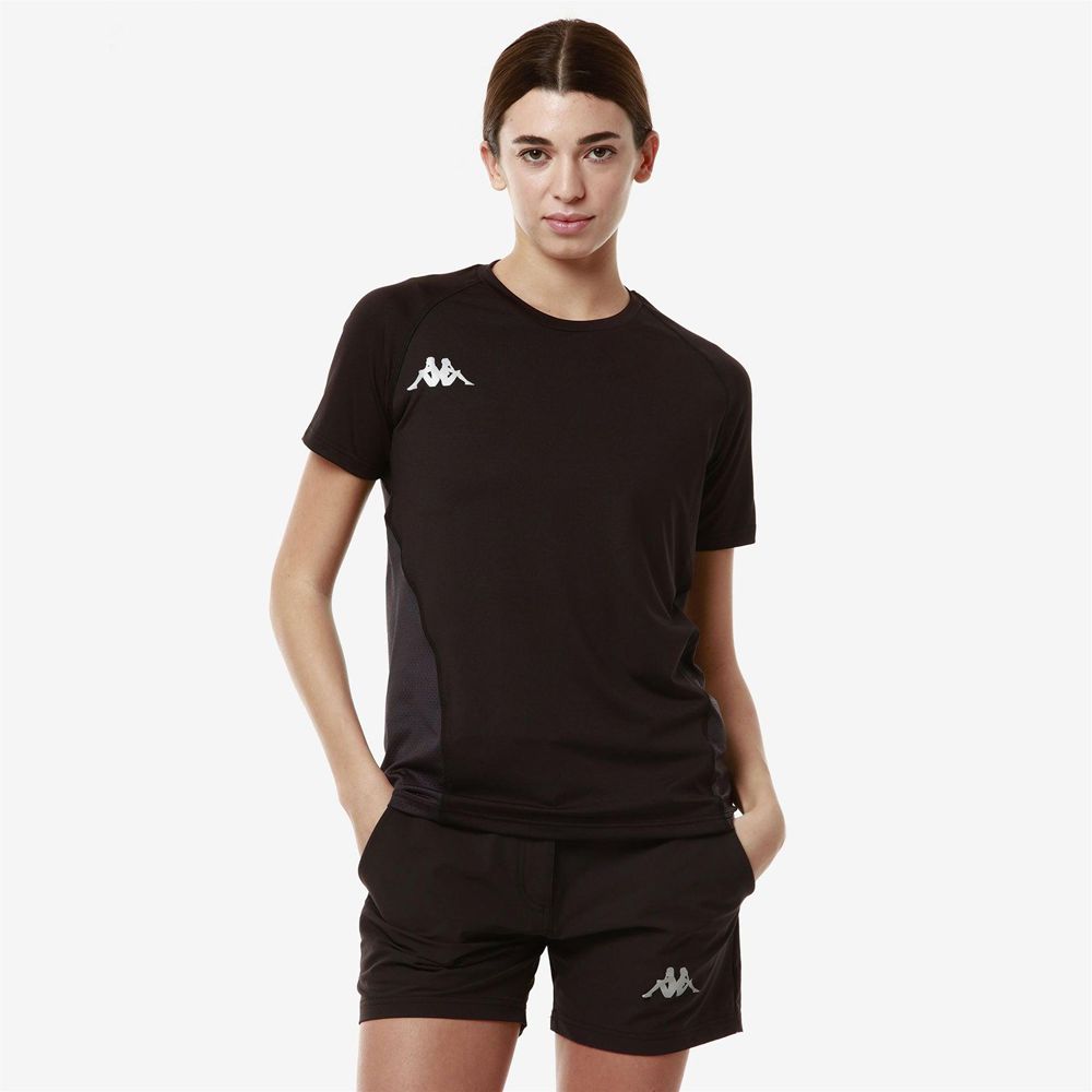 Women Kappa 3 Cento 321 T-Shirt Black | 197423-QZK