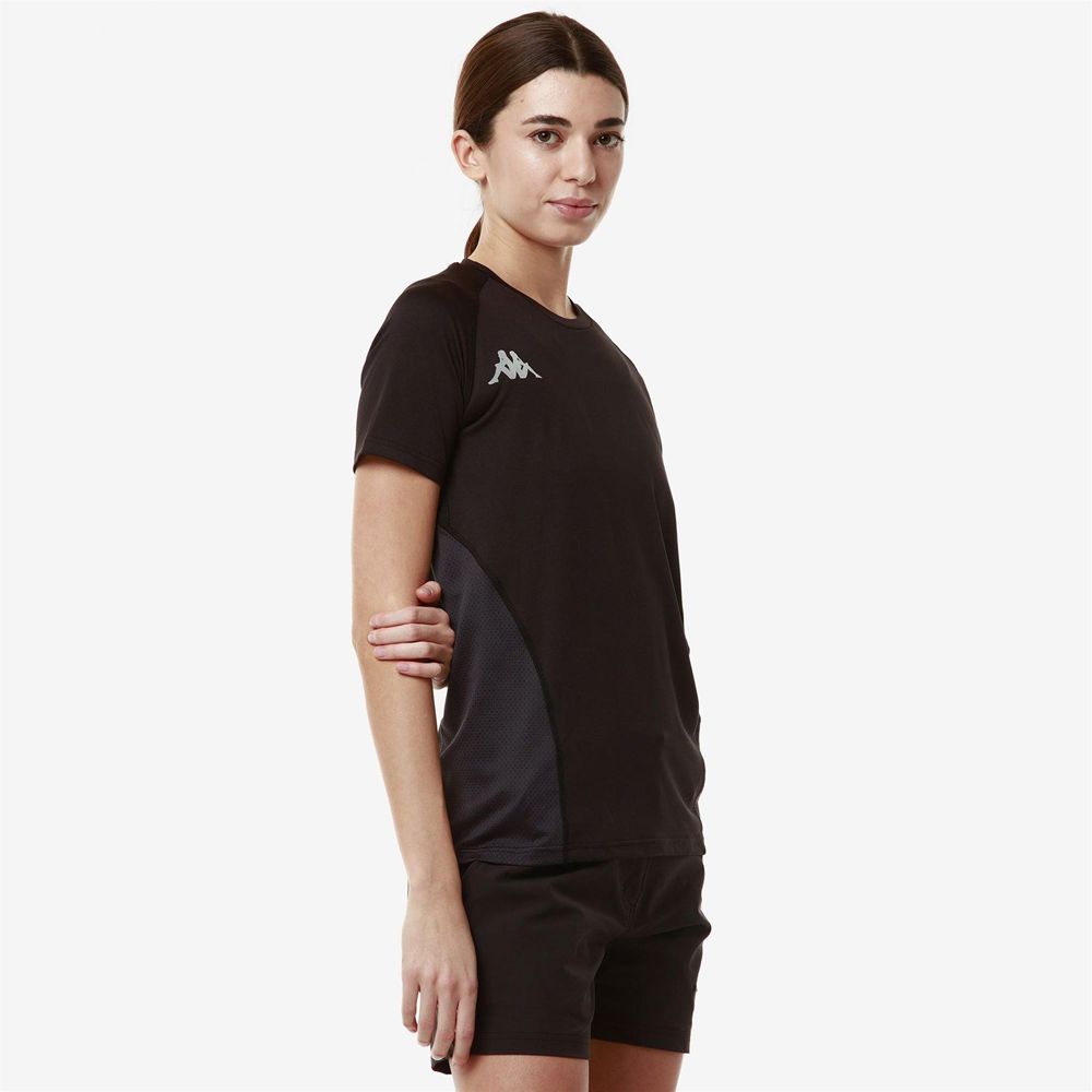 Women Kappa 3 Cento 321 T-Shirt Black | 197423-QZK