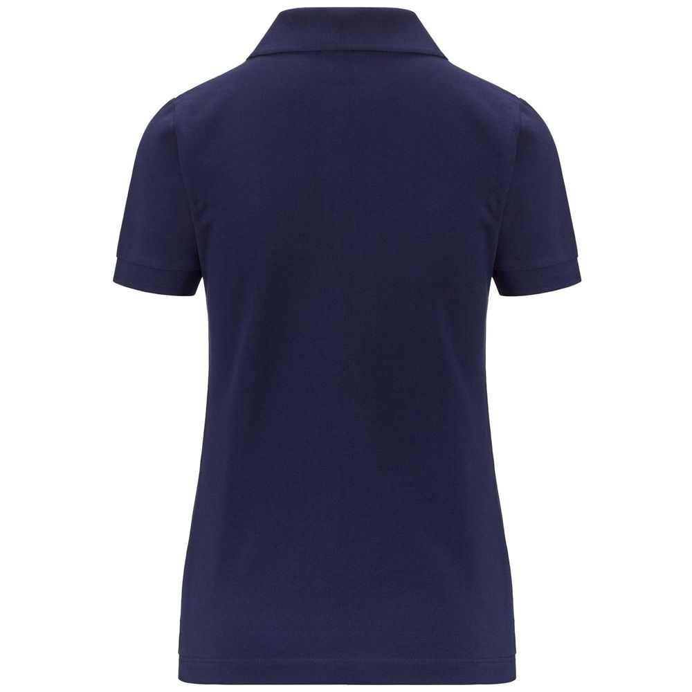 Women Kappa 4 Training Polo Wss Slim Polo Shirt Navy | 213706-RUA