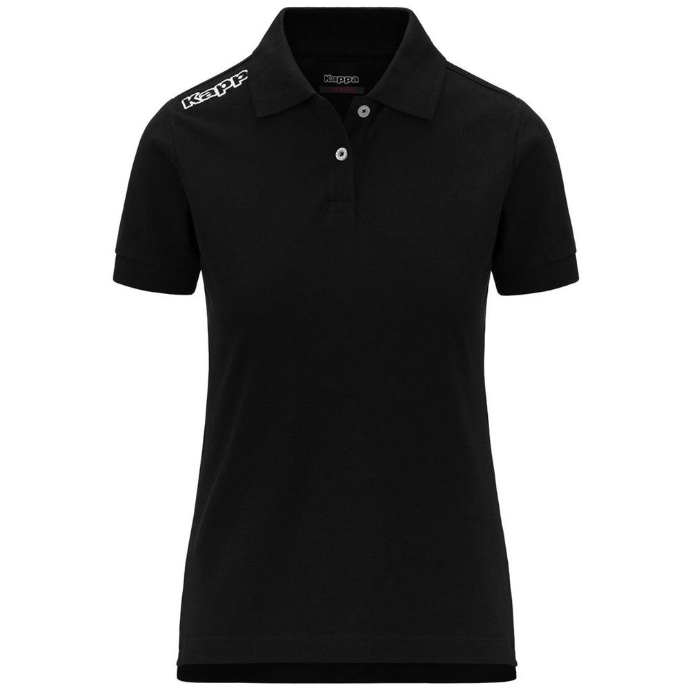 Women Kappa 4 Training Polo Wss Slim Polo Shirt Black | 872395-OVX