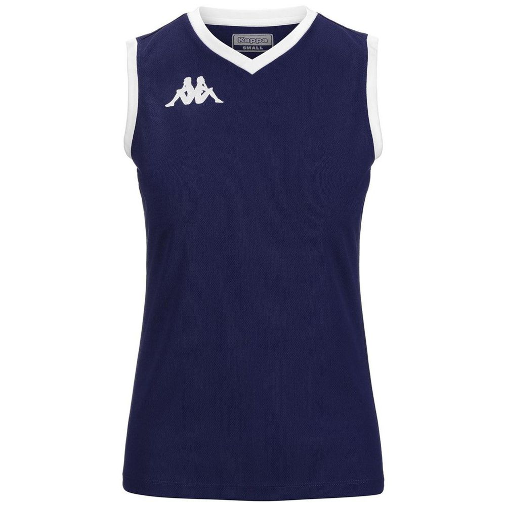 Women Kappa 4 Volley Giella Jersey Navy | 043529-MIS