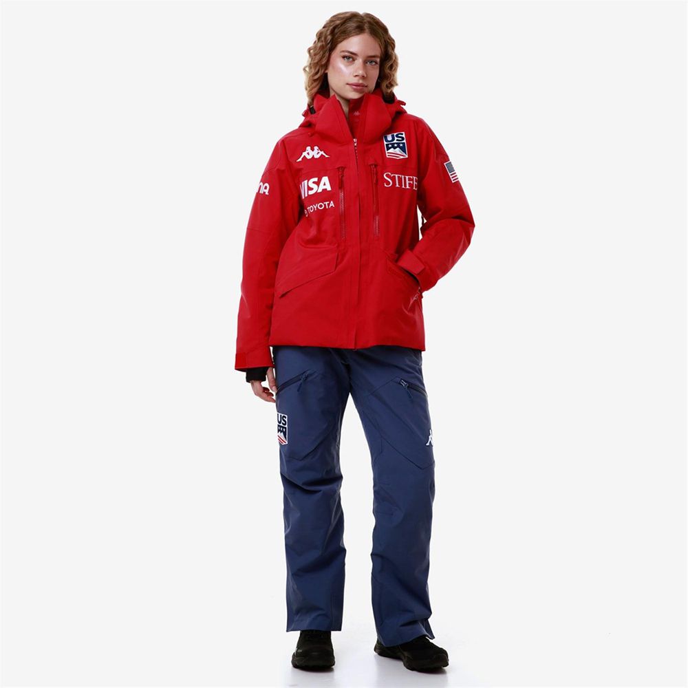 Women Kappa 6 Cento 604f Us Jacket Red | 607851-RNH