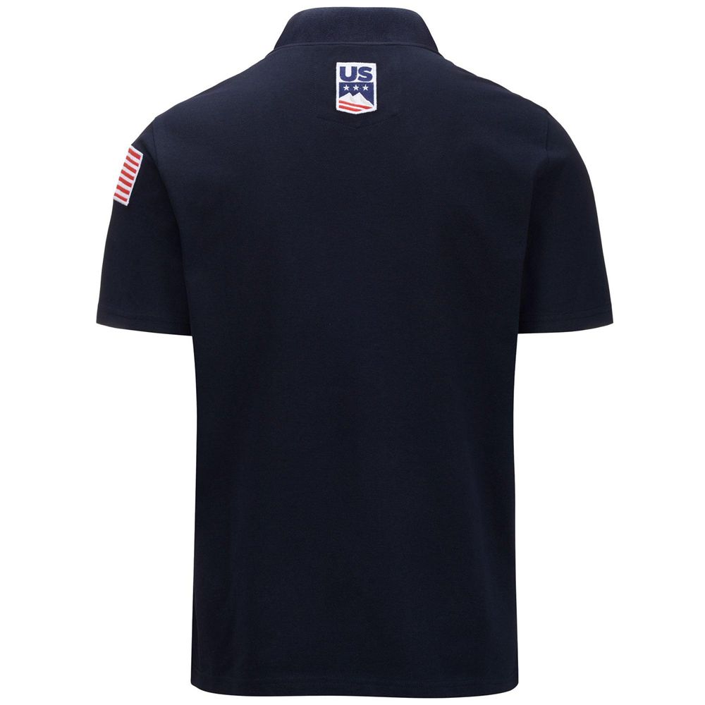 Women Kappa Angat Usa Us Polo Shirt Navy | 738165-VDL