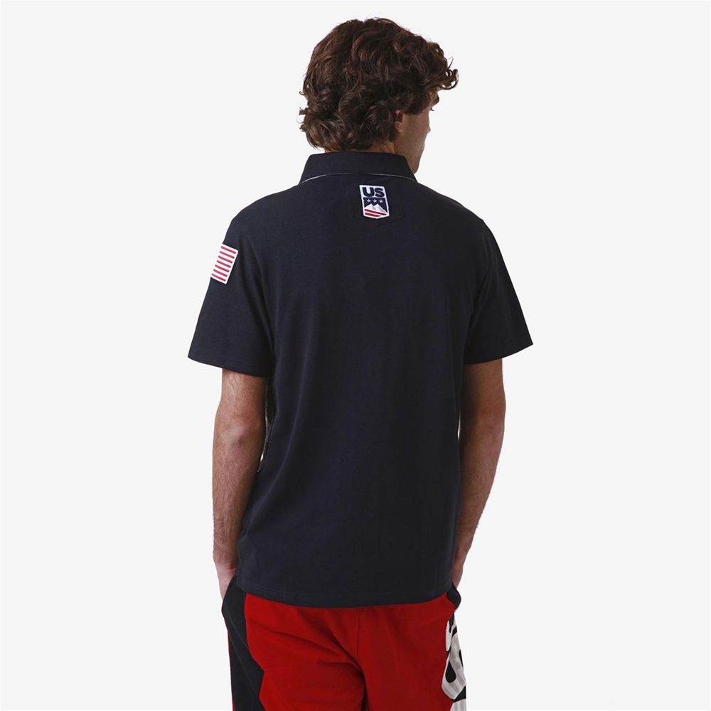 Women Kappa Angat Usa Us Polo Shirt Navy | 738165-VDL