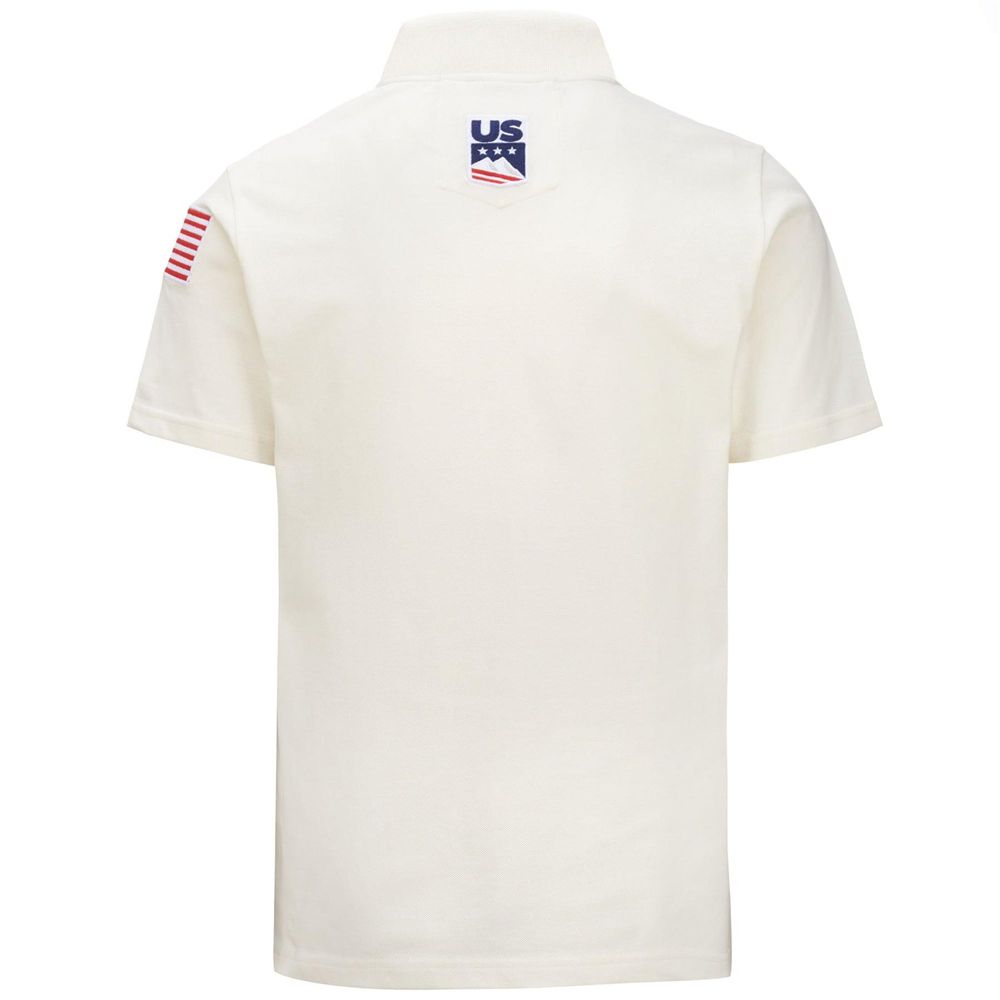 Women Kappa Angat Usa Us Polo Shirt White | 936520-BUO