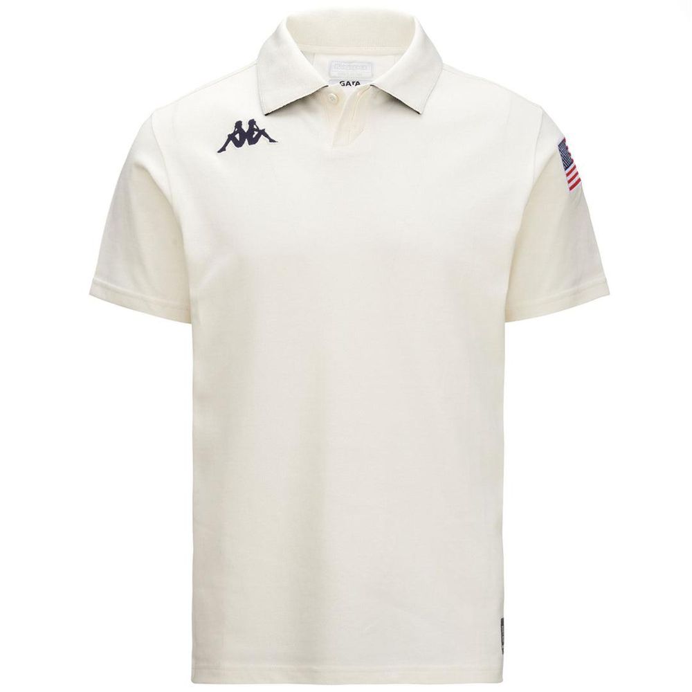 Women Kappa Angat Usa Us Polo Shirt White | 936520-BUO