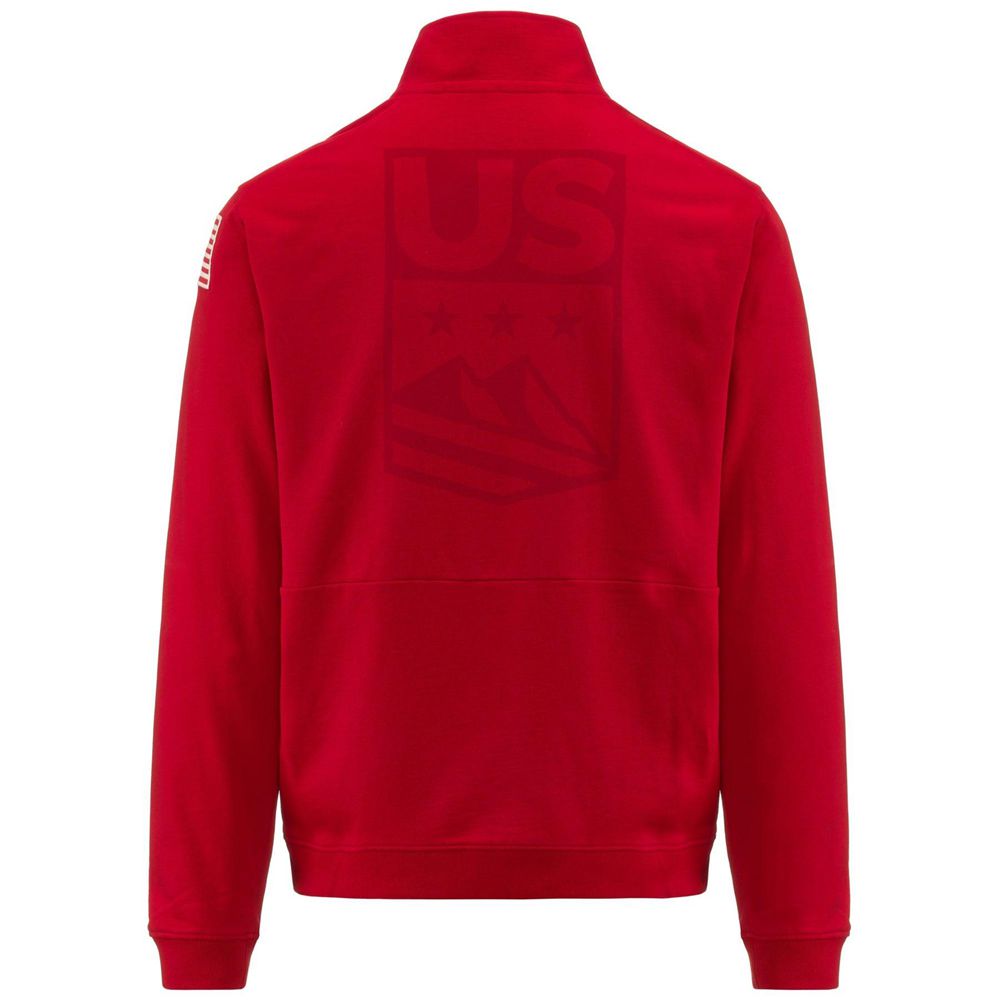 Women Kappa Arutera Us Sweater Red | 287564-XTD