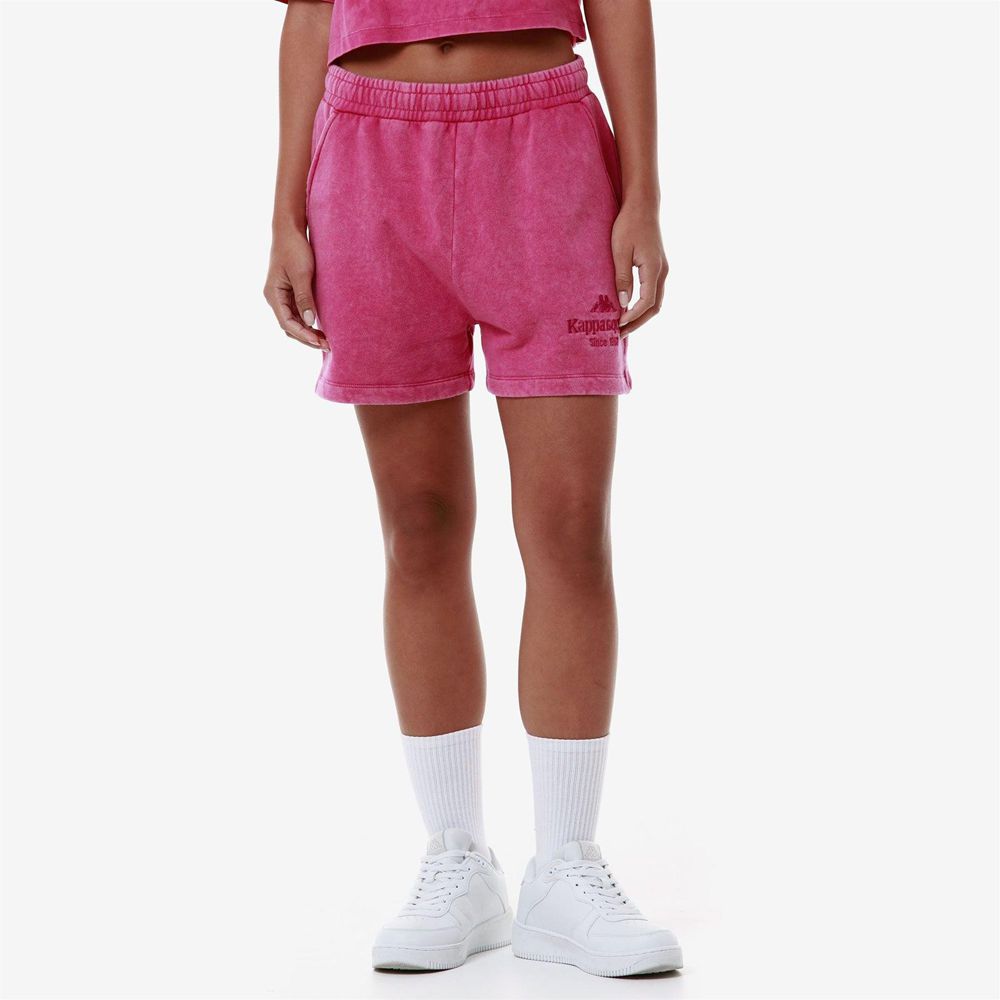 Women Kappa Authentic Premium Lass Shorts Pink | 847095-UNY