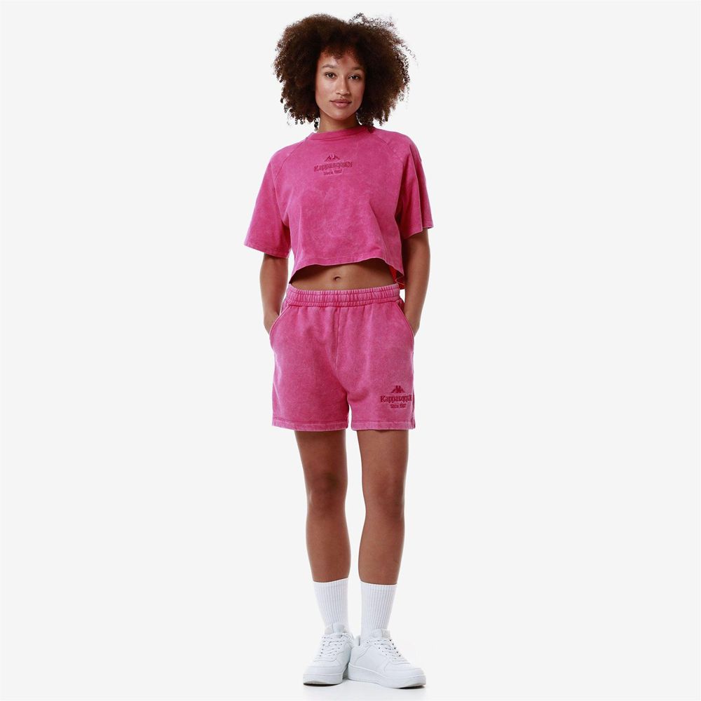 Women Kappa Authentic Premium Lass Shorts Pink | 847095-UNY