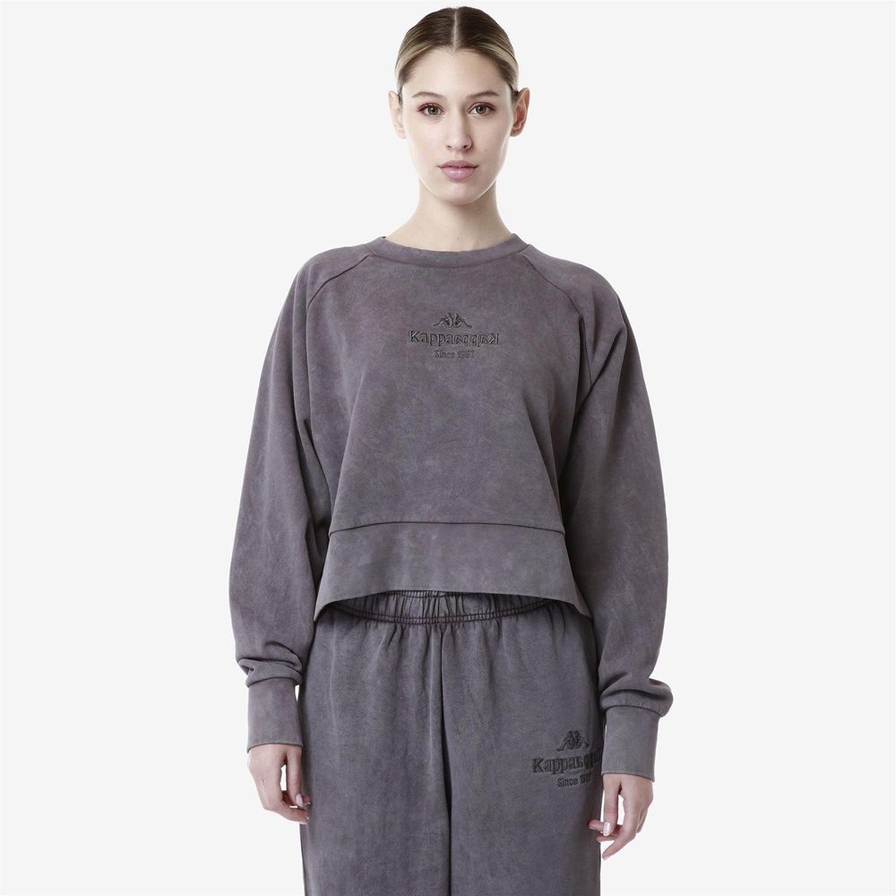 Women Kappa Authentic Premium Lyta Sweater Grey | 469518-NEI