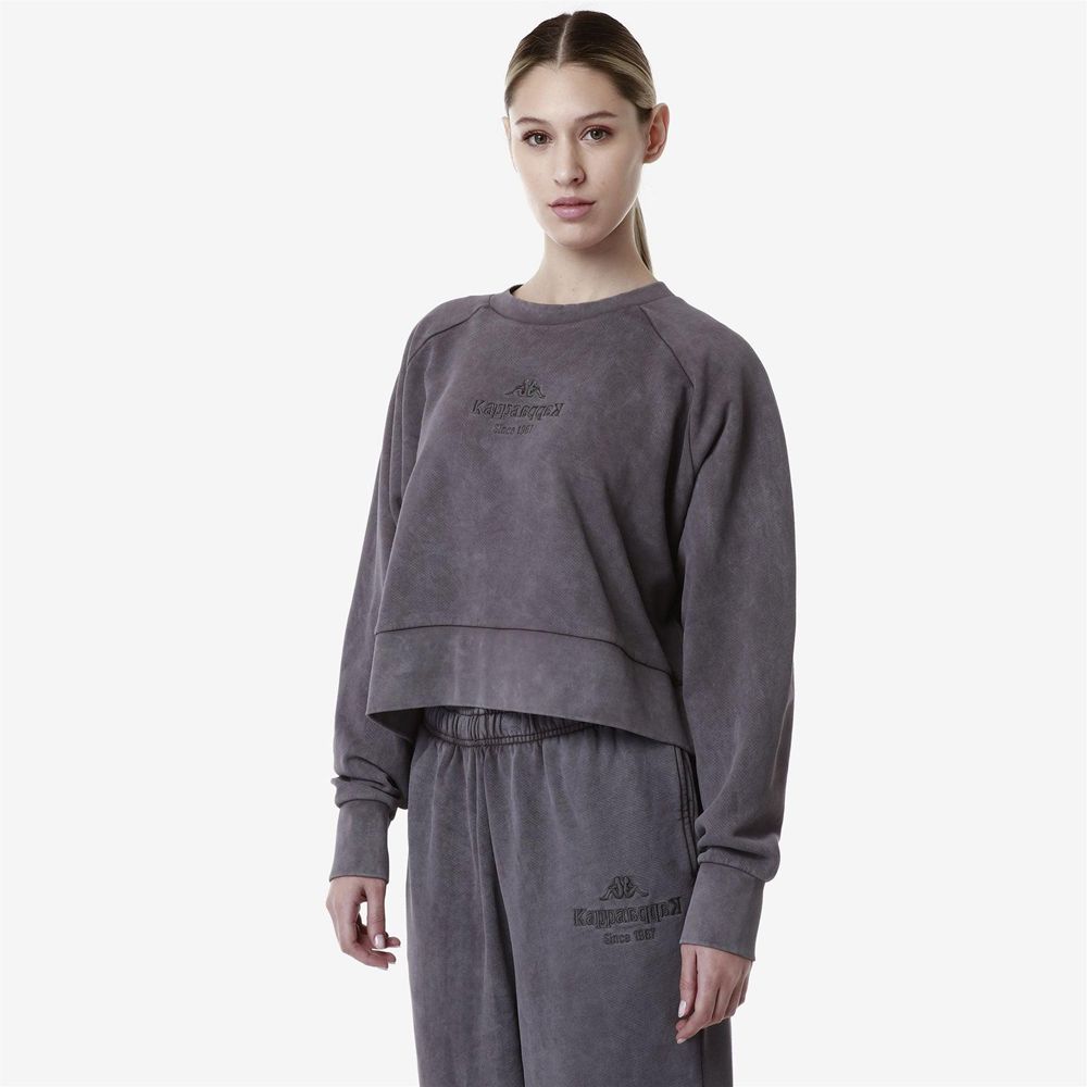 Women Kappa Authentic Premium Lyta Sweater Grey | 469518-NEI