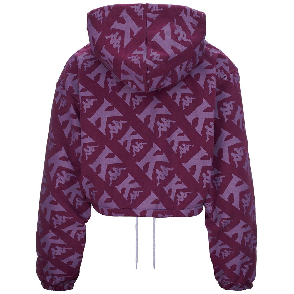 Women Kappa Authentic Tropp Hoodie Purple | 327180-GFJ