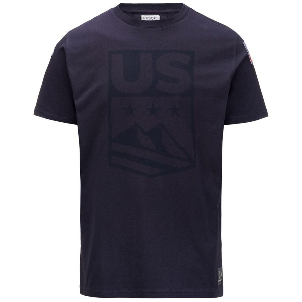 Women Kappa Ayba2 Skud Us T-Shirt Navy | 934215-SOG