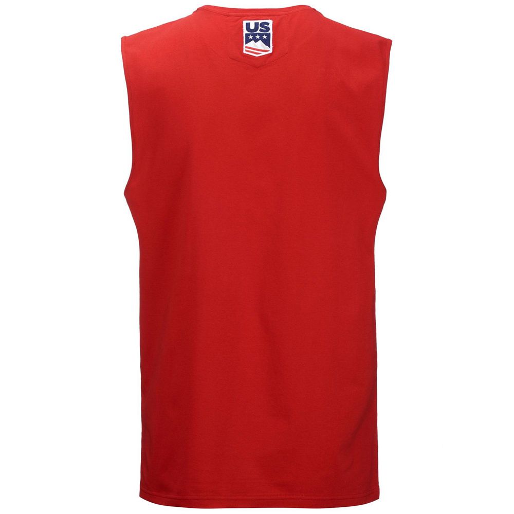 Women Kappa Drideca Us Tank Top Red | 109652-IGJ