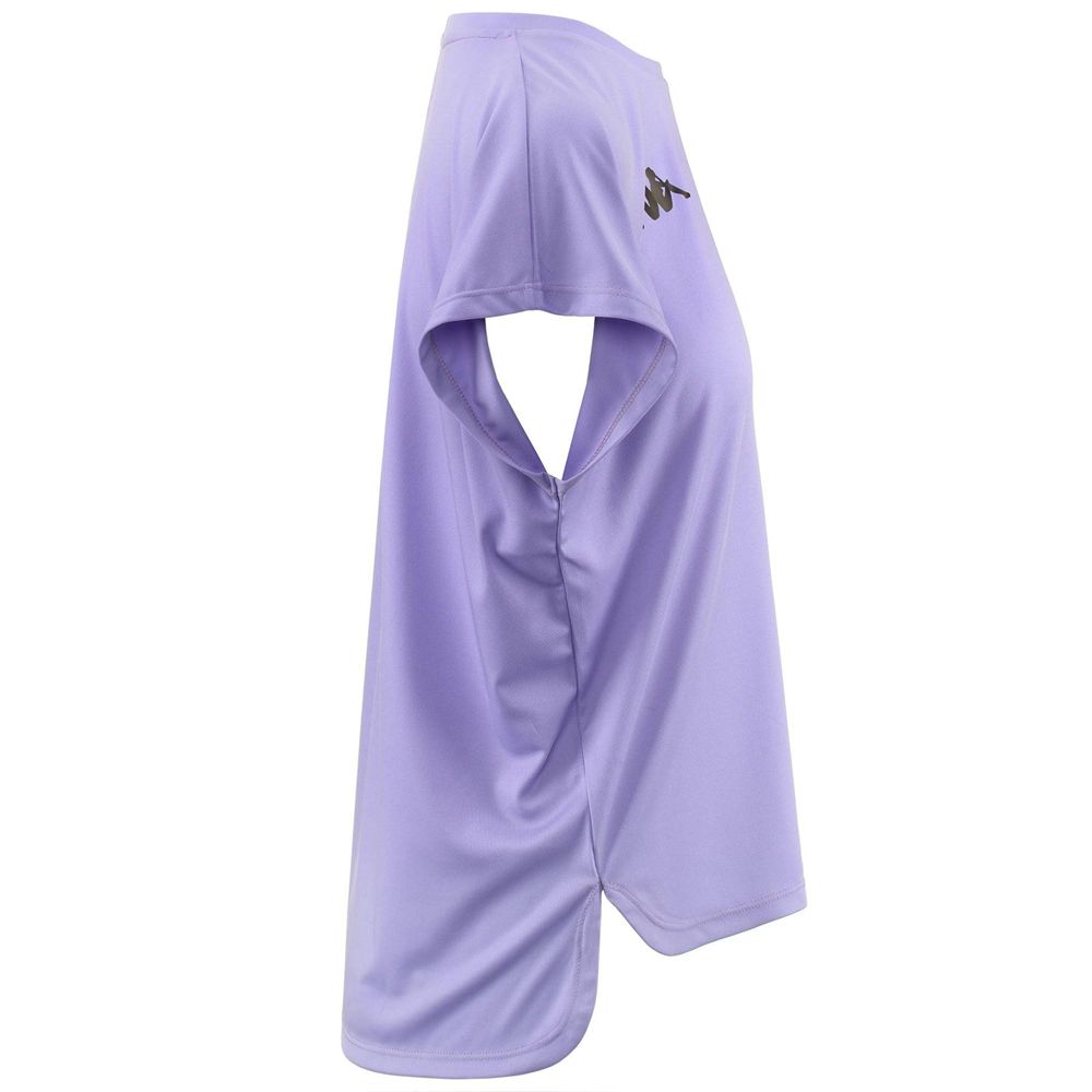 Women Kappa Ebano T-Shirt Purple | 607389-CJI