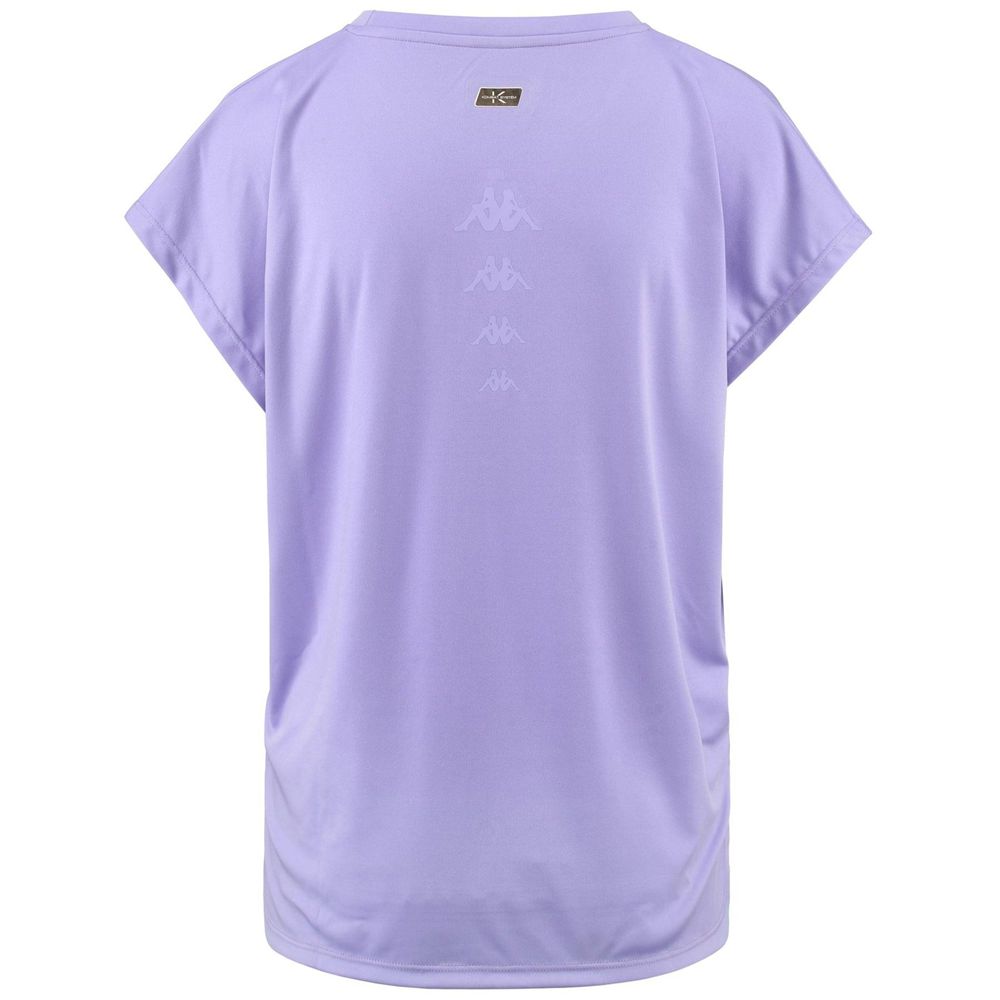 Women Kappa Ebano T-Shirt Purple | 607389-CJI