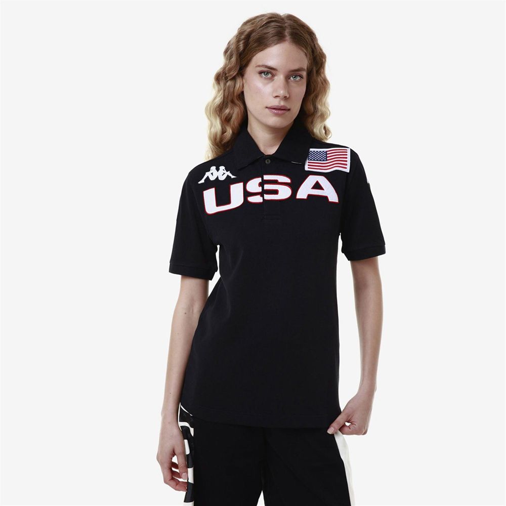 Women Kappa Eroi Polo Usa Us Polo Shirt Navy | 169327-SVU