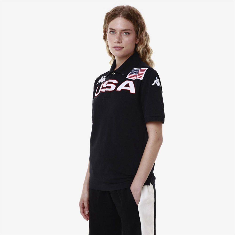 Women Kappa Eroi Polo Usa Us Polo Shirt Navy | 169327-SVU