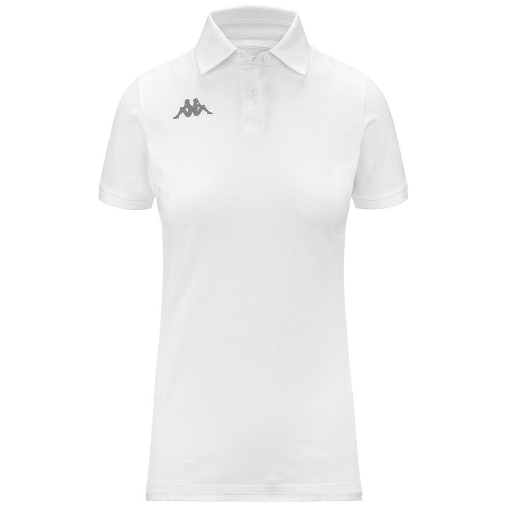 Women Kappa Fadry Polo Shirt White | 785241-SQG