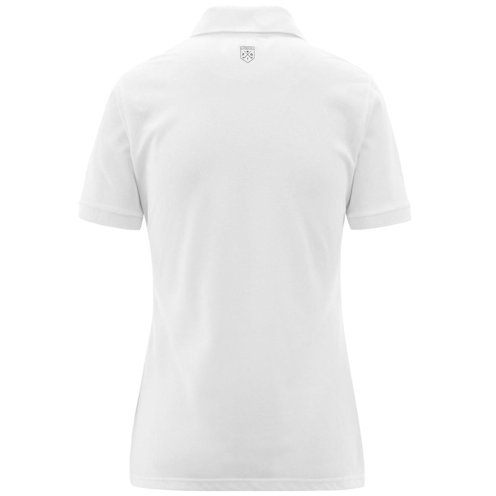 Women Kappa Febris Polo Shirt White | 987401-HLJ