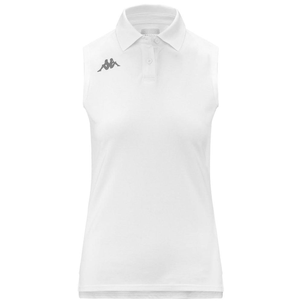 Women Kappa Fenki Polo Shirt White | 062739-ORG