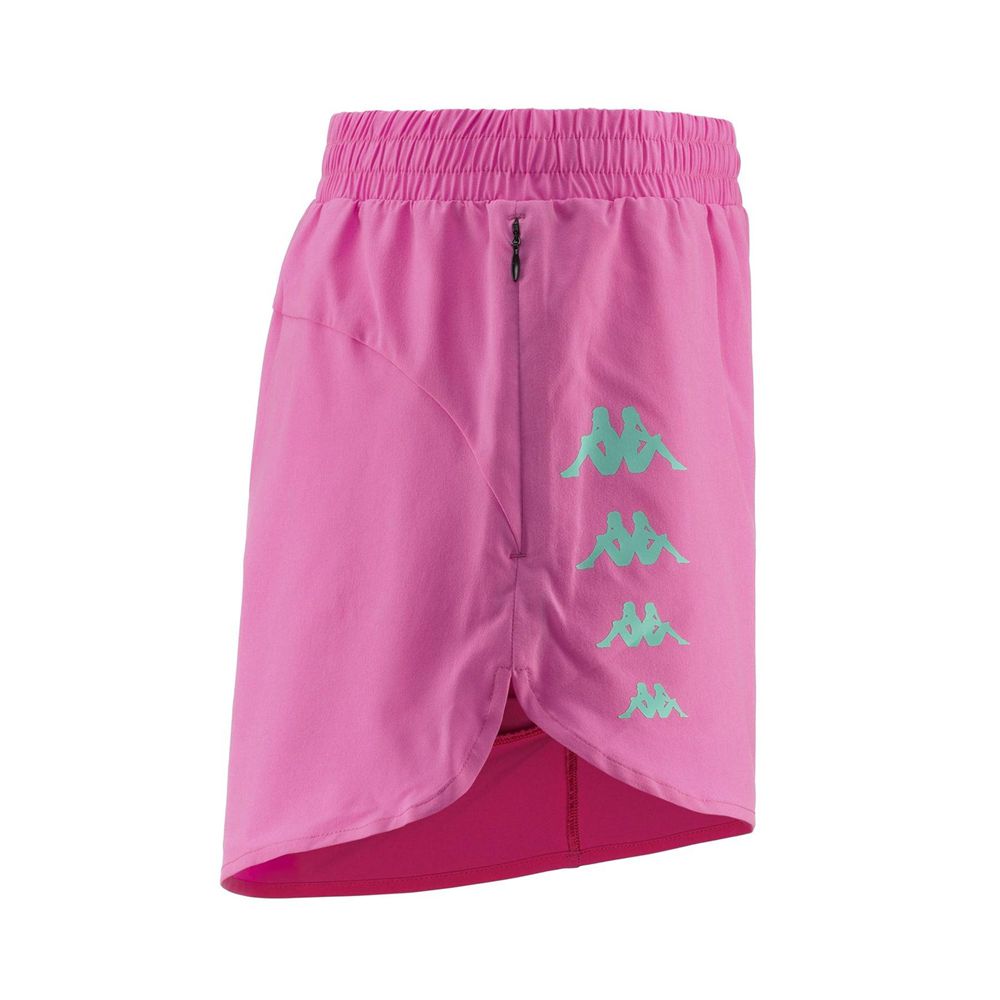 Women Kappa Kombat Erbof Shorts Pink | 365248-UJG